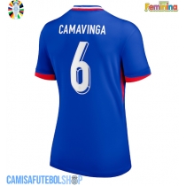 Camisa de time de futebol França Eduardo Camavinga #6 Replicas 1º Equipamento Feminina Europeu 2024 Manga Curta